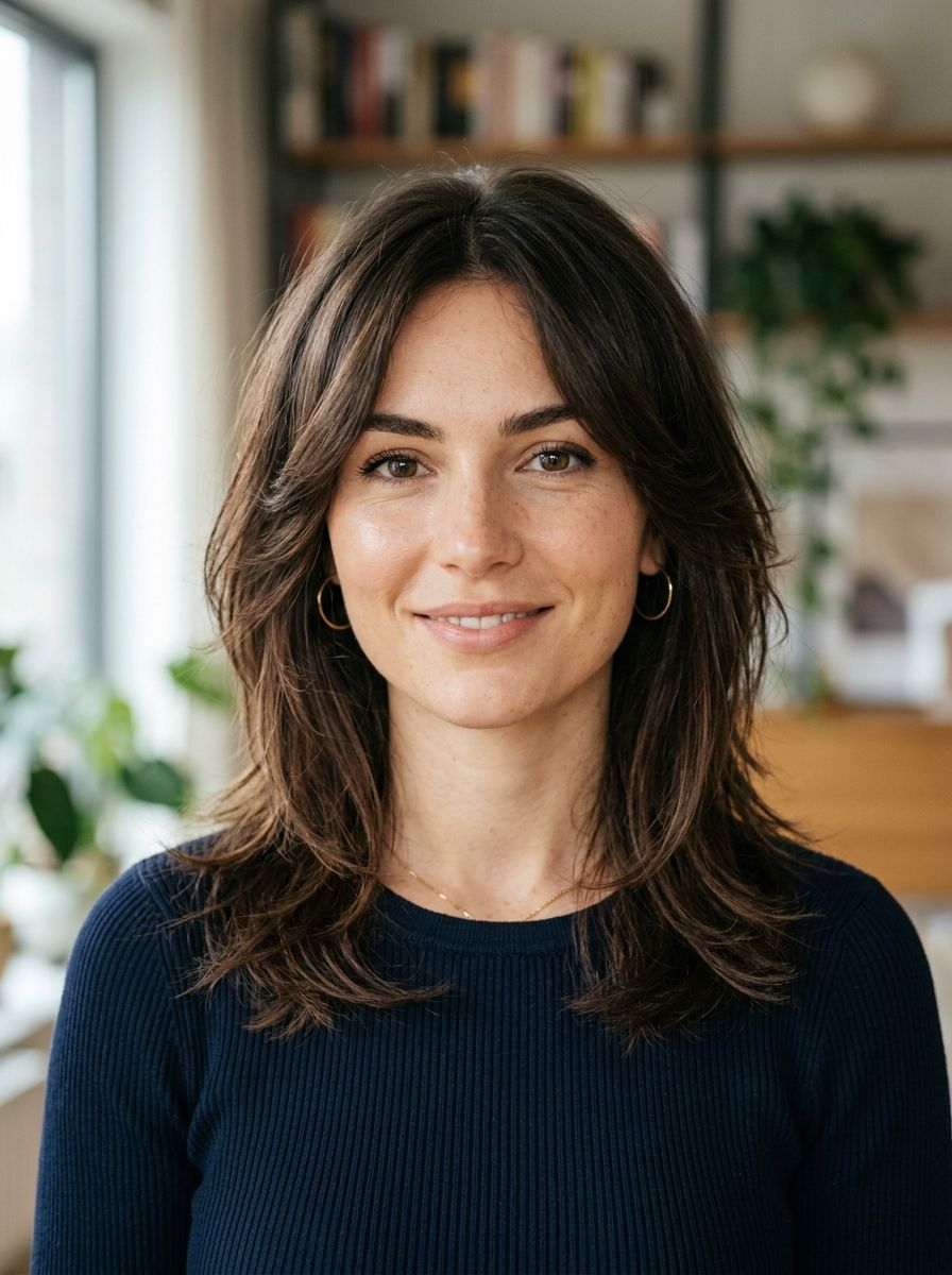 Mittellanger Butterfly-Look mit fransigen Spitzen - Fransig gestuft Frisuren mittellang
